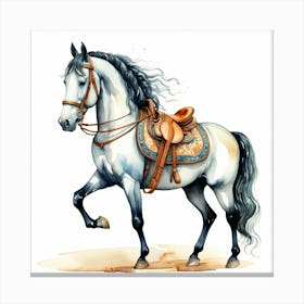 Horse With Saddle Canvas Print