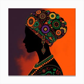 Silhouette Of African Woman Canvas Print