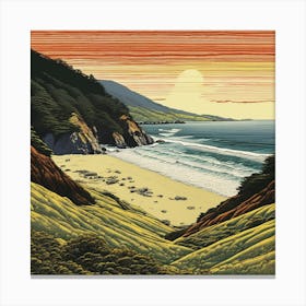 Sunset At Big Sur 1 Canvas Print