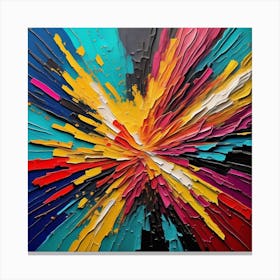 Color Explosion 1, an abstract AI art piece that bursts with vibrant hues and creates an uplifting atmosphere. Generated with AI,Art style_Palette knife,CFG Scale_3.0... Canvas Print