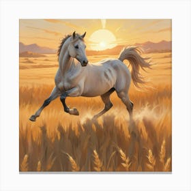 Horse In The Wheat Field 5 Canvas Print