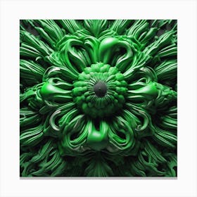 3d Rendering Of A Green Flower Canvas Print