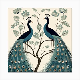 Fig And Peacock William Morris Inspired Canvas Print