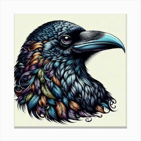 Raven Head Canvas Print