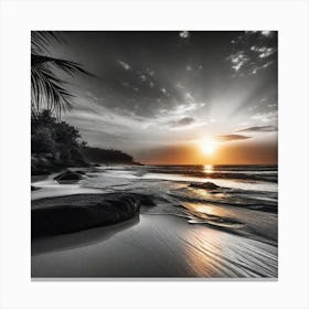 Sunset On The Beach 672 Canvas Print