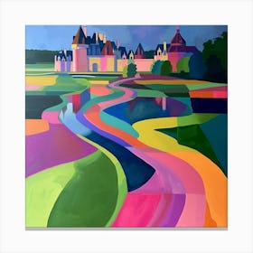 Colourful Gardens Château De Chantilly Gardens France 3 Canvas Print