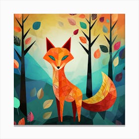 Fox In The Forest Canvas Print