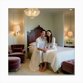 Couple In Bedroom Canvas Print