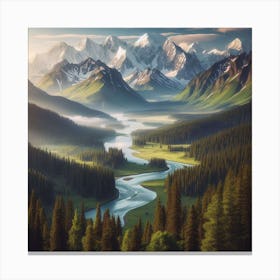 Russian Alpine Landscape Canvas Print