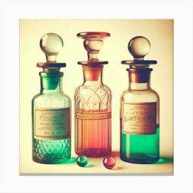 Three Bottles Of Medicine Canvas Print