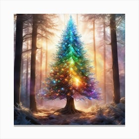 Christmas Tree In The Forest 85 Canvas Print