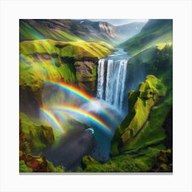 Rainbows In Iceland Canvas Print