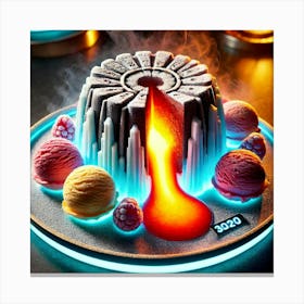 A Sci Fi Inspired Dessert Named Frozen Fire Cake, Canvas Print