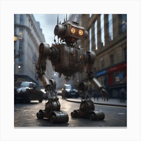 Robot In The City 82 Canvas Print
