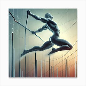 Athlete Doing Pole Vault 3 Canvas Print