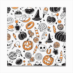 Halloween Seamless Pattern Canvas Print