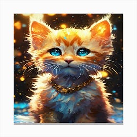 Cute Kitten With Blue Eyes Canvas Print