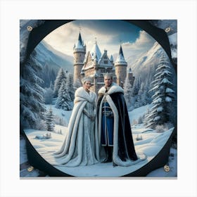 King and Queen Snow Castle Canvas Print