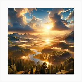 Sunset In The Mountains Canvas Print