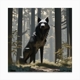 Wolf In The Woods 30 Canvas Print