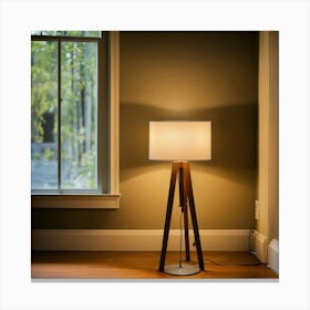 A Photo Of A Floor Lamp With A Lampshade Canvas Print