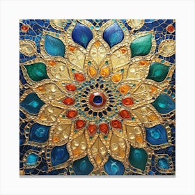 Mosaic Flower Art Canvas Print