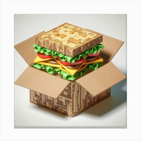 Burger In A Box Canvas Print