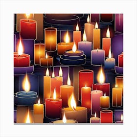 Many Candles Seamless Pattern Canvas Print