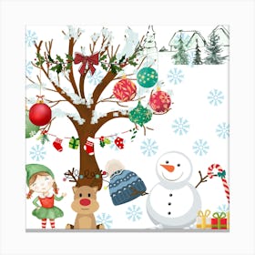 Christmas Clipart Canvas Print