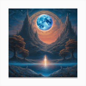 619427 Super Blue Moon Anchoring A Subtle Landscape In A Xl 1024 V1 0 Canvas Print