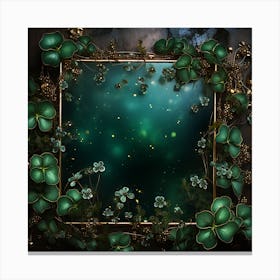 Frame With Shamrocks Canvas Print