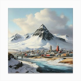 Iceland City art print Canvas Print