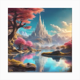 Castle On A Lake Canvas Print