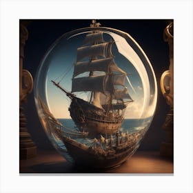 Ship In A Glass Canvas Print