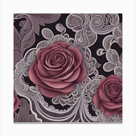 Lace Roses Canvas Print