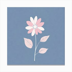 A White And Pink Flower In Minimalist Style Square Composition 502 Canvas Print