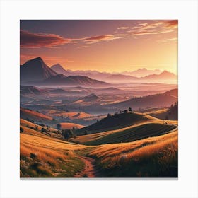 Sunset In The Mountains 4 Canvas Print