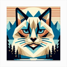 Bramble Low Poly Cat Canvas Print