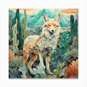 Fox In The Desert Canvas Print