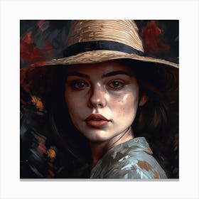 Girl In A Hat Canvas Print