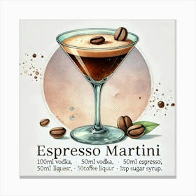 Espresso Martini Cocktail Canvas Print