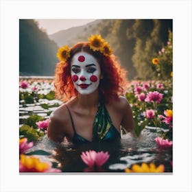 Clown In The Water Canvas Print