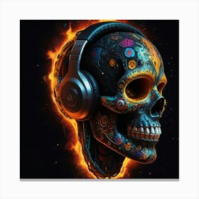 Skull With fire Canvas Print