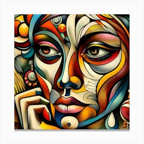 Abstract Woman Face Painting 1 Canvas Print