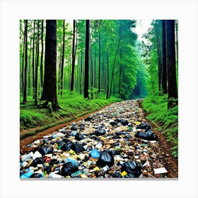 Trash In The Forest 14 Canvas Print