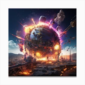 World In Space Canvas Print