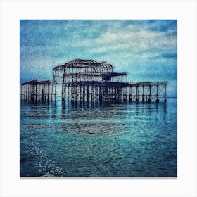Brighton West Pier Atmospheric Seascape Canvas Print