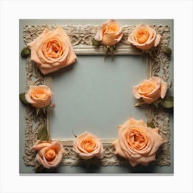 Frame With Roses 11 Canvas Print