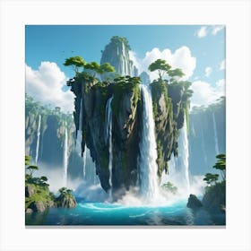 Waterfall Island Canvas Print