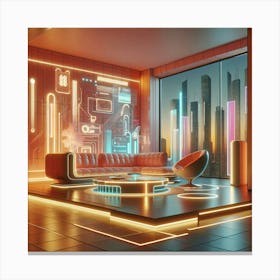 Futuristic Living Room 1 Canvas Print